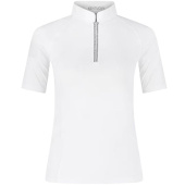 Turniershirt Classic Glitter Zipper Short Sleeve Weiß Turniershirt Classic Glitter Zipper Short Sleeve Weiß