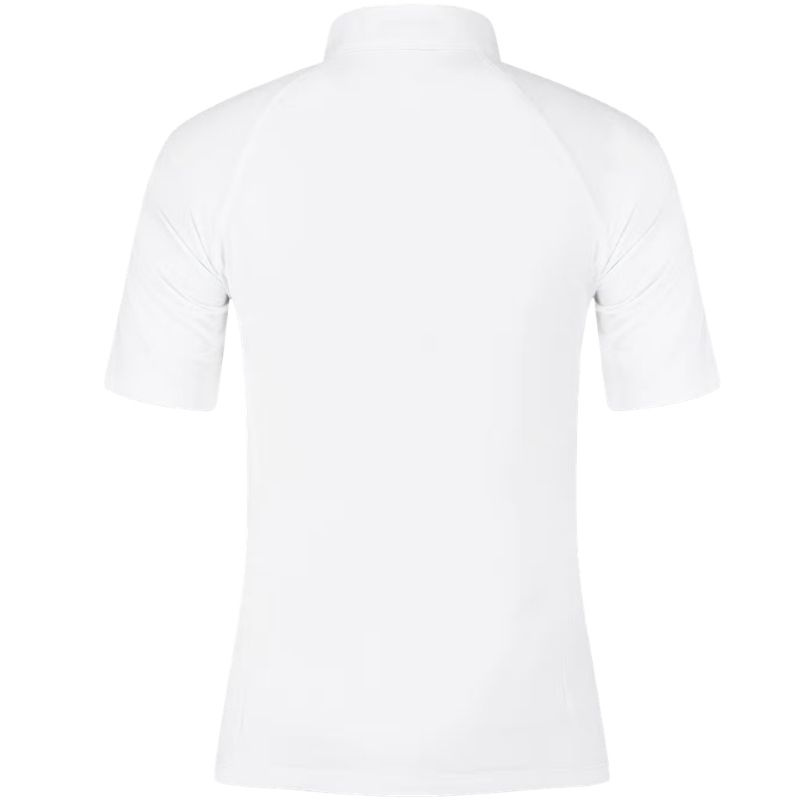 Turniershirt Classic Glitter Zipper Short Sleeve Weiß