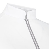 Turniershirt Classic Glitter Zipper Short Sleeve Weiß Turniershirt Classic Glitter Zipper Short Sleeve Weiß