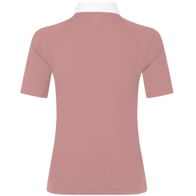 Turniershirt Classic Glitter Zipper Short Sleeve Altrosa
