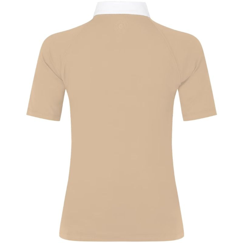 Turniershirt Classic Glitter Zipper Short Sleeve Beige