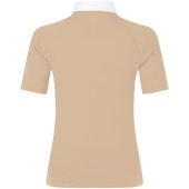 Turniershirt Classic Glitter Zipper Short Sleeve Beige Turniershirt Classic Glitter Zipper Short Sleeve Beige