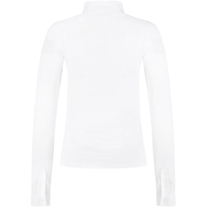 Turniershirt Classic Glitter Zipper Long Sleeve Weiß