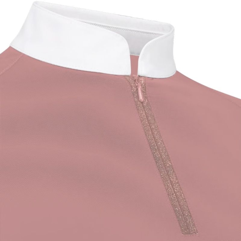 Turniershirt Classic Glitter Zipper Long Sleeve Altrosa