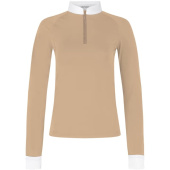 Turniershirt Classic Glitter Zipper Long Sleeve Beige Turniershirt Classic Glitter Zipper Long Sleeve Beige