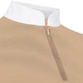 Turniershirt Classic Glitter Zipper Long Sleeve Beige Turniershirt Classic Glitter Zipper Long Sleeve Beige