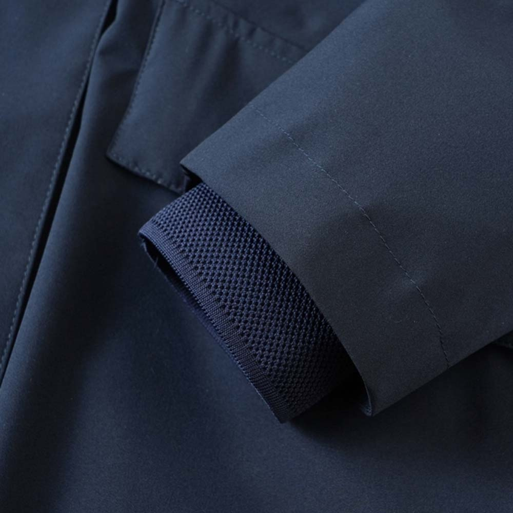 Regenmantel 2-Way Zip Marineblau