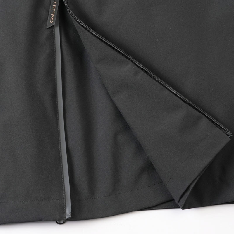 Regenmantel 2-Way Zip Schwarz