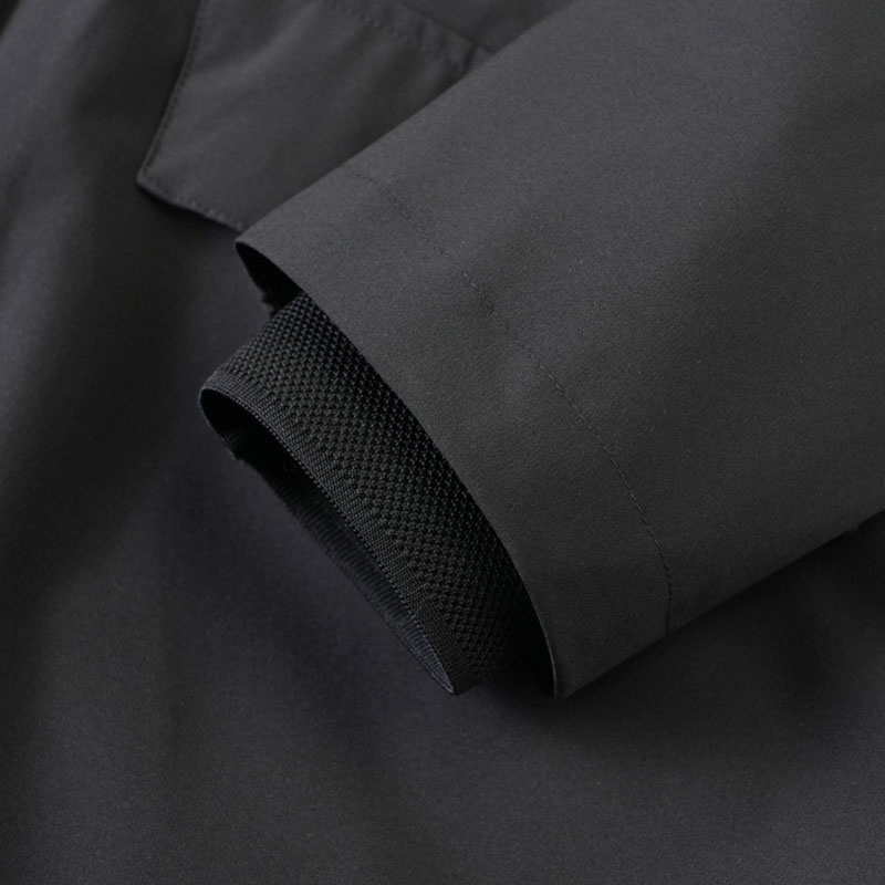 Regenmantel 2-Way Zip Schwarz