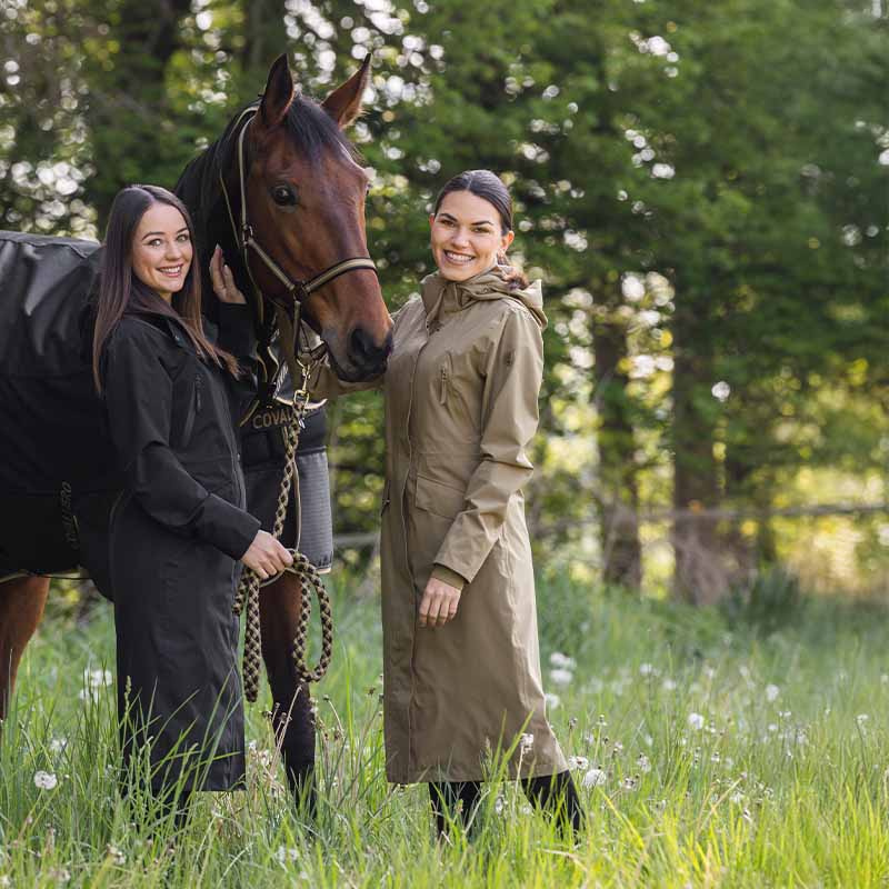 Regenmantel 2-Way Zip Schwarz