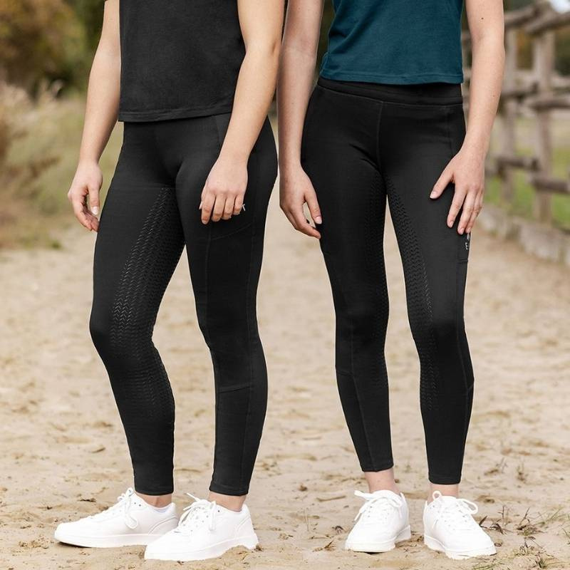 Reitleggings Ella Full Grip Schwarz