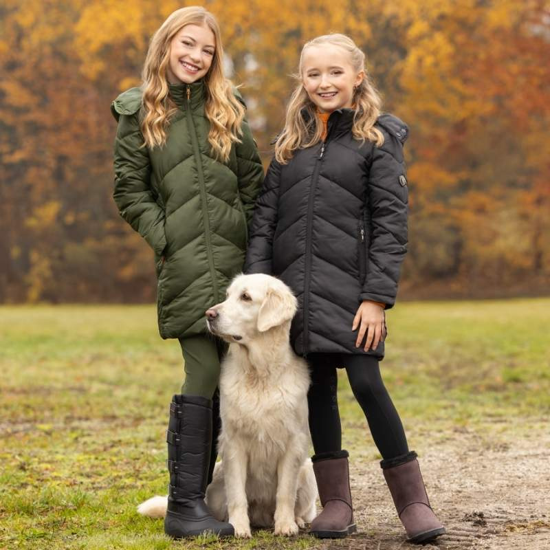 Reitmantel Winter Kinder/Junior Schwarz
