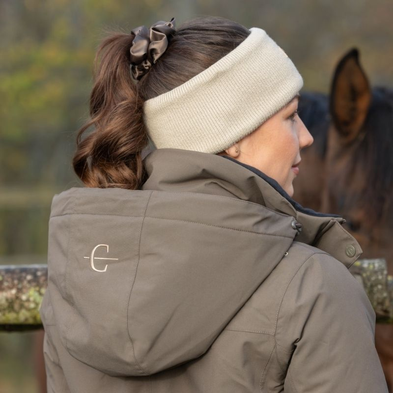 Stirnband Knitted Fleece Beige 