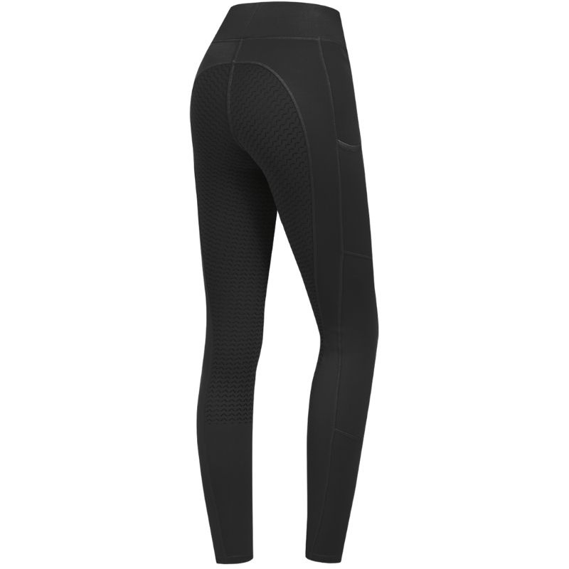 Winter-Reitleggings Kinder/Junior Ella Full Grip Schwarz