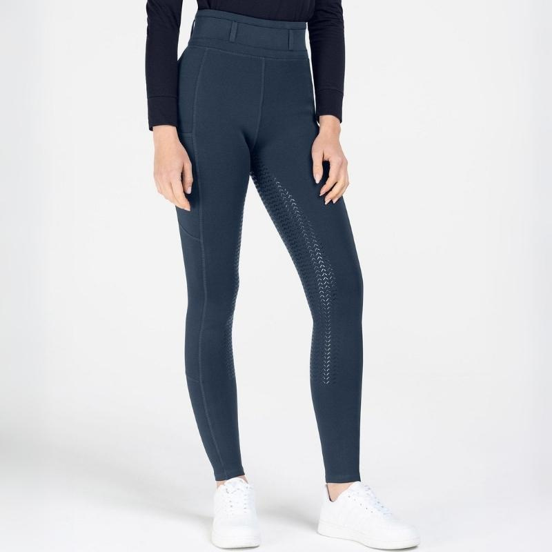 Winter-Reitleggings Kinder/Junior Ella Full Grip Marineblau