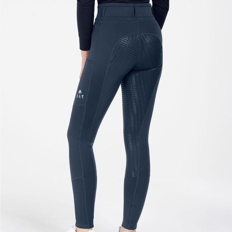 Winter-Reitleggings Kinder/Junior Ella Full Grip Marineblau