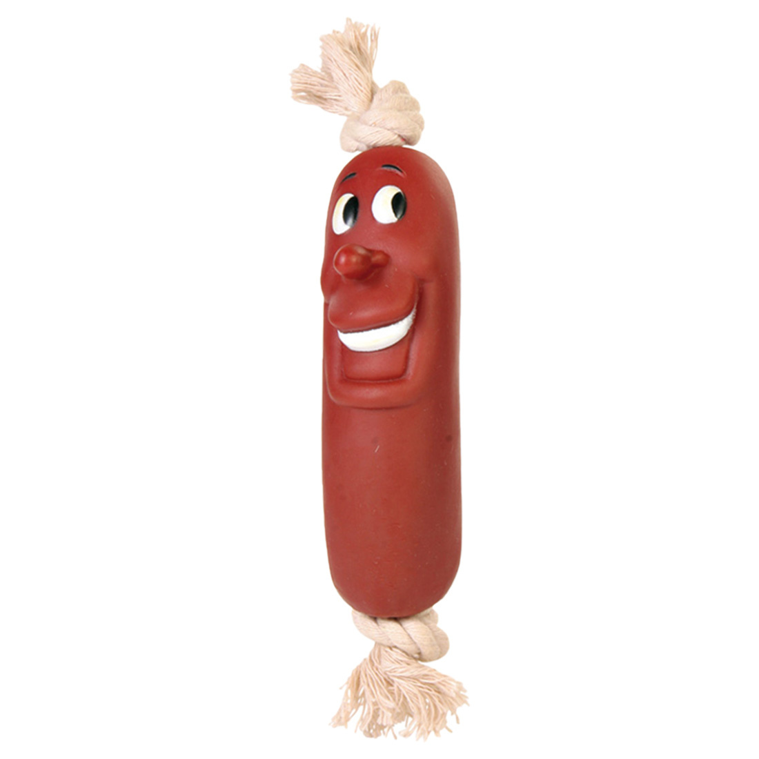 Hundespielzeug Wurst auf Seil Rot/Natur