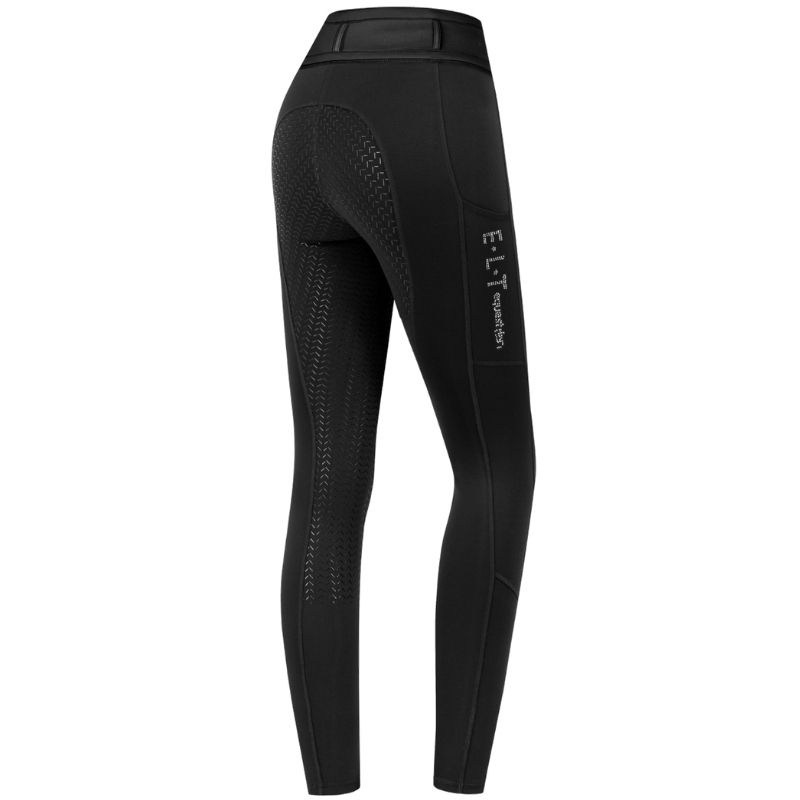 Reitleggings Ella Glam Full Grip Schwarz