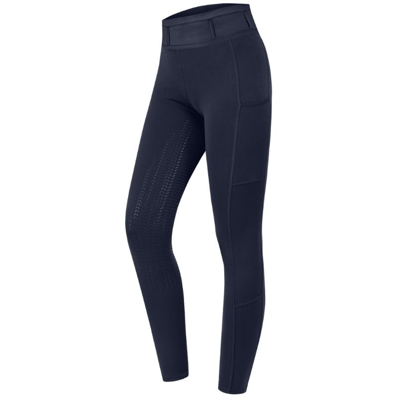 Reitleggings Kinder/Junior Ella Glam Full Grip Marineblau