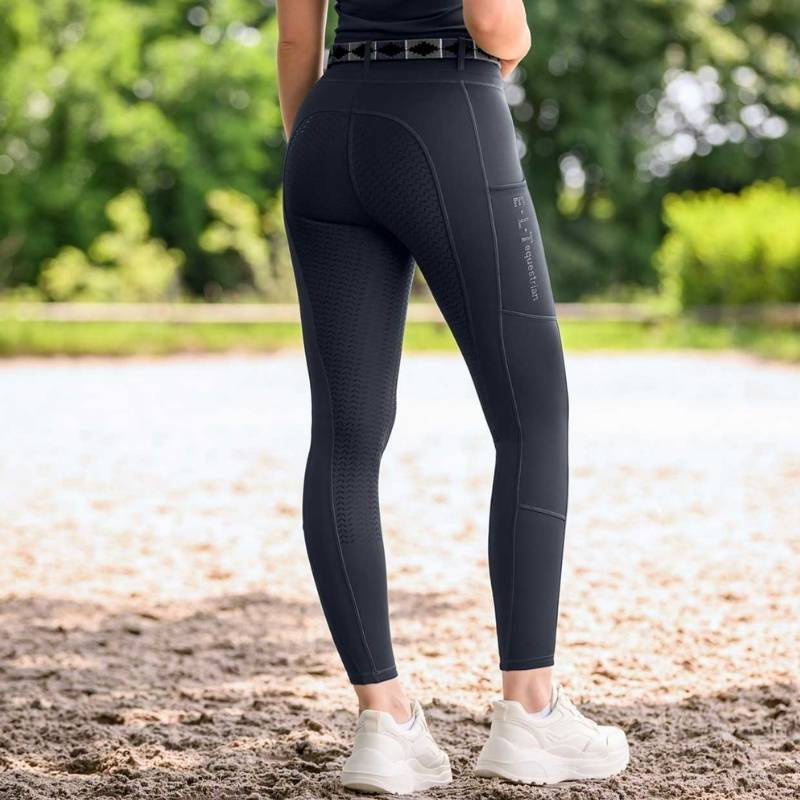Reitleggings Ella Glam Full Grip Marineblau