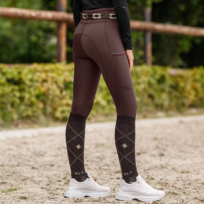Reitleggings Ella Glam Full Grip Braun