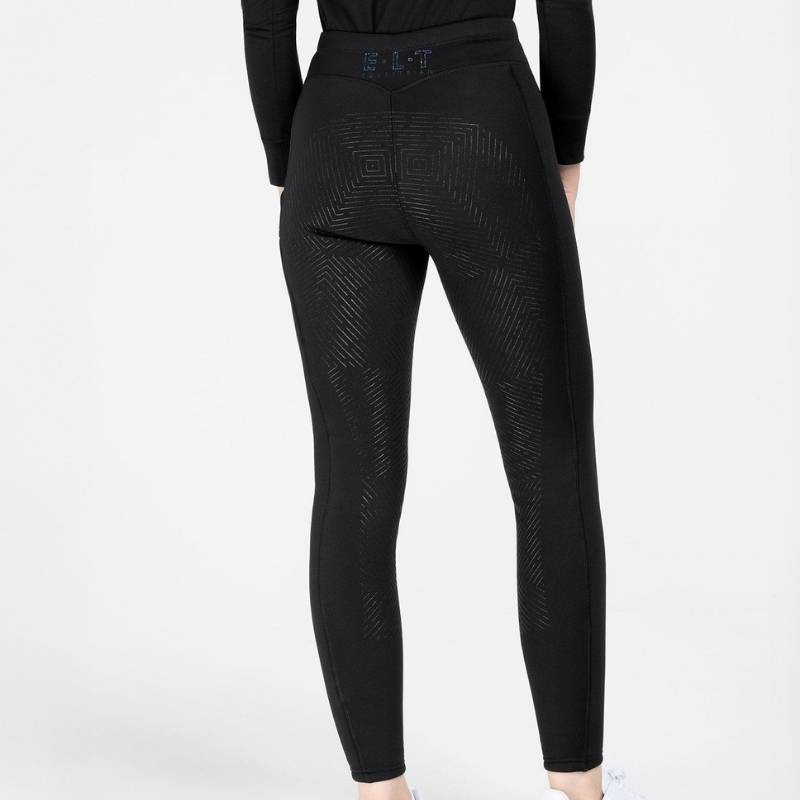Winter-Reitleggings Rica Thermal Teddy Full Grip Schwarz