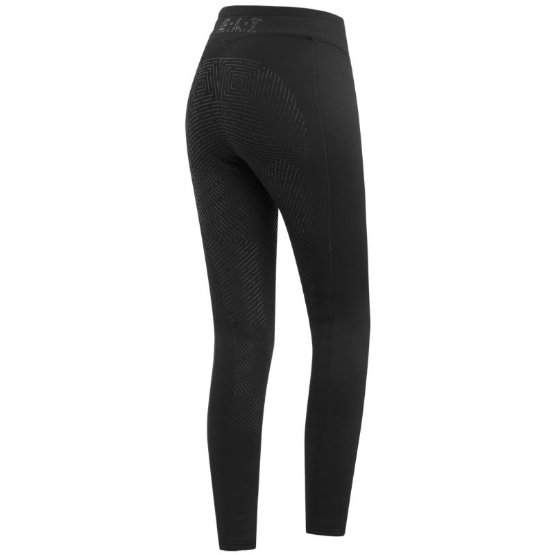Winter-Reitleggings Rica Thermal Teddy Full Grip Schwarz