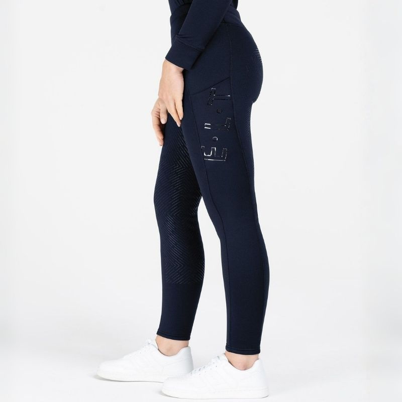 Winter-Reitleggings Rica Thermal Teddy Full Grip Marineblau