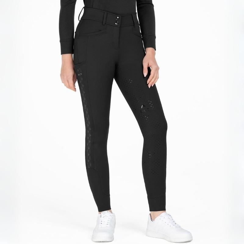Reithose Reflective Full Grip Schwarz
