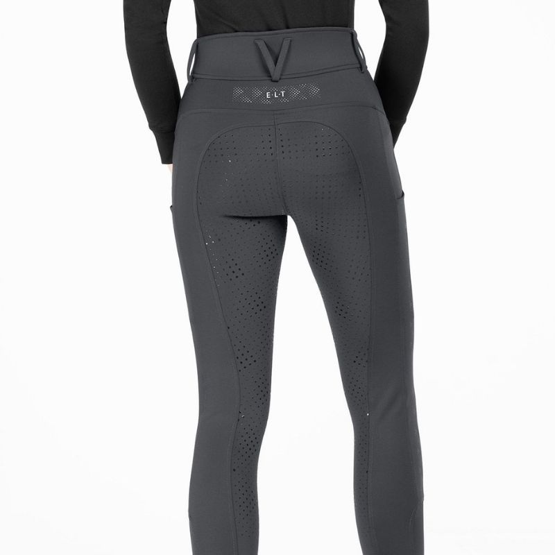 Reithose Reflective Full Grip Grau