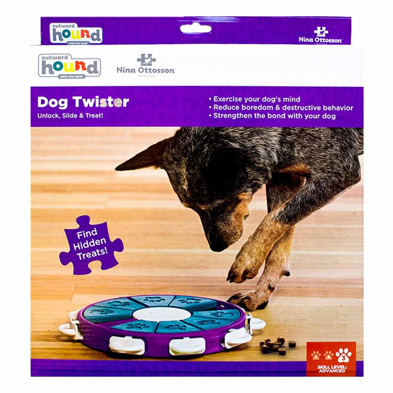 Aktivitätsspielzeug Dog Twister Level 3 Lila/Türkis/Weiß