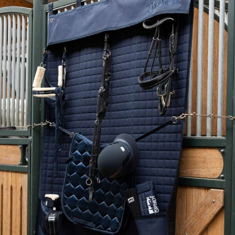 Boxenvorhang Quilt Long Marineblau