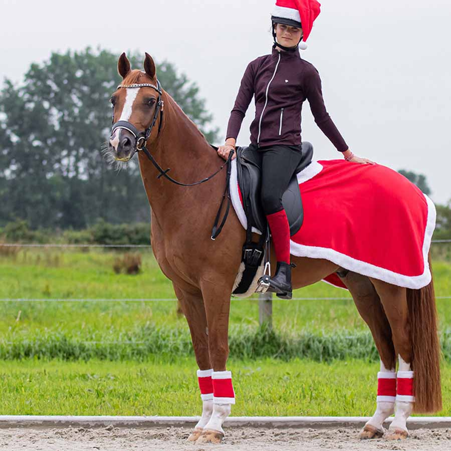 Gamaschen Weihnachten Rot/Weiß