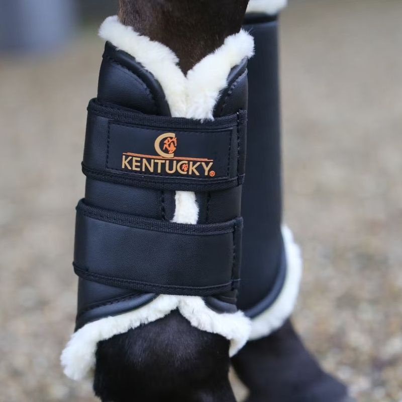 Gamaschen Leather Front Schwarz