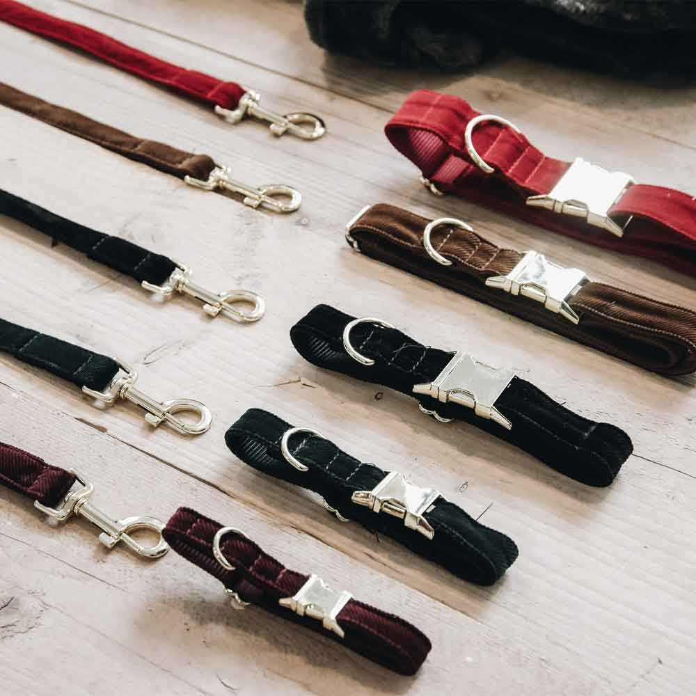 Hundehalsband Corduroy Grün