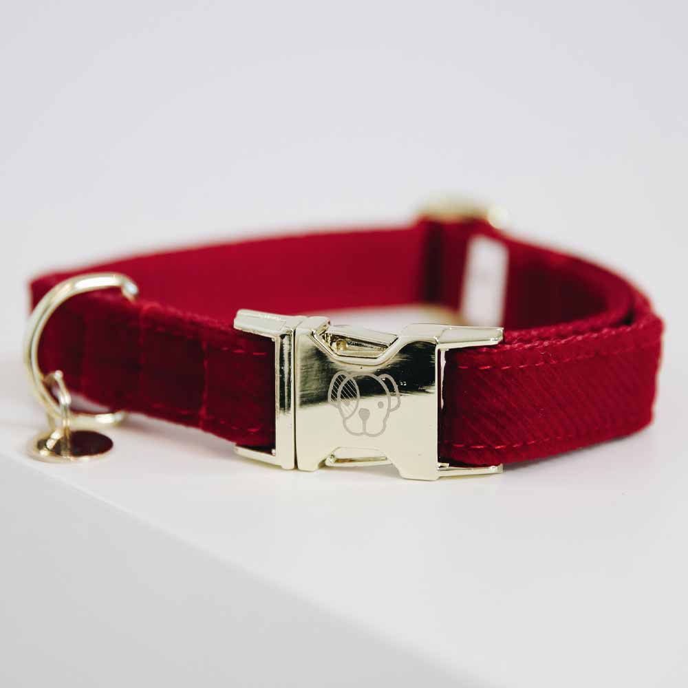Hundehalsband Corduroy Rot