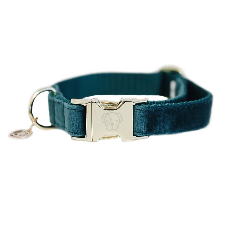 Hundehalsband Velvet Smaragdgrün