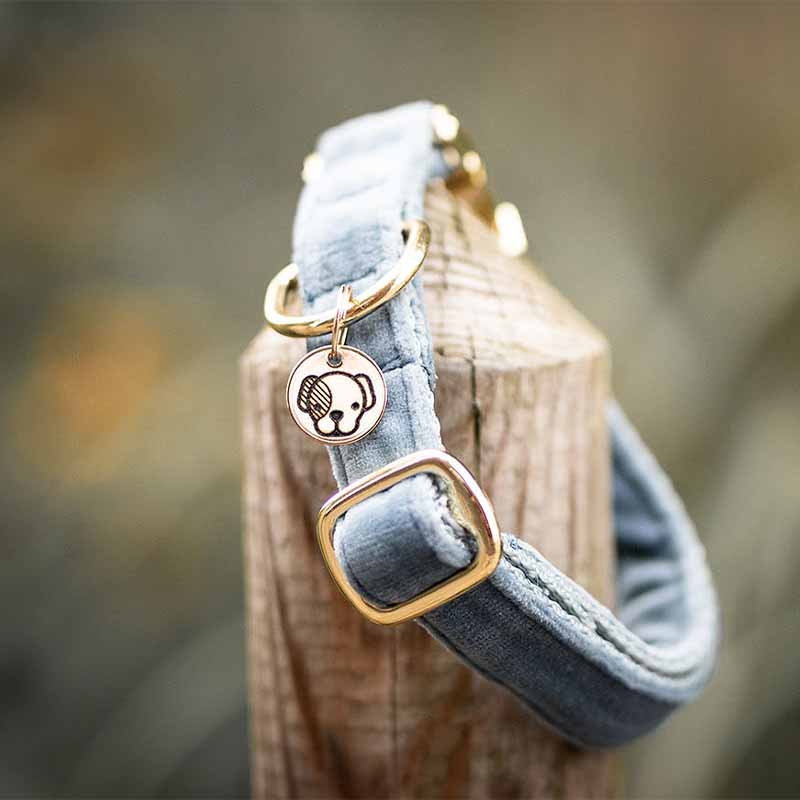 Hundehalsband Velvet Hellblau