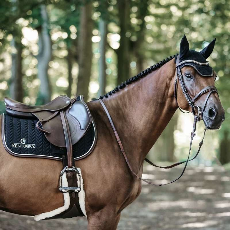 Schabracke Leather Fishbone Schwarz