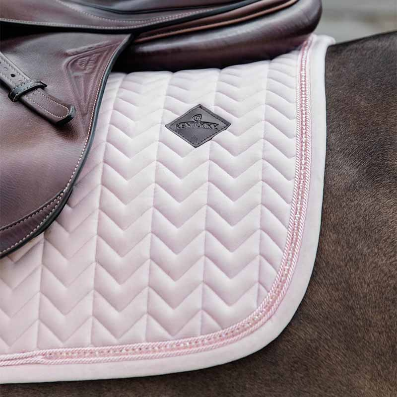 Dressurschabracke Samt Perlen Rosa