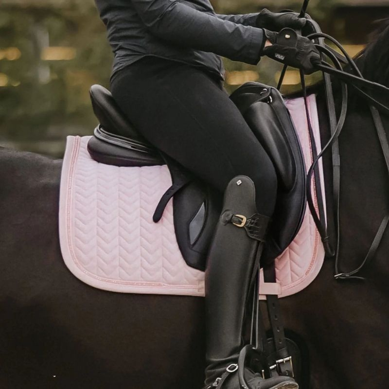 Dressurschabracke Samt Perlen Rosa