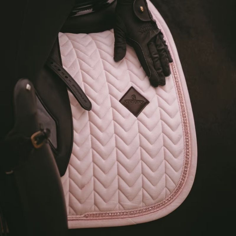 Dressurschabracke Samt Perlen Rosa