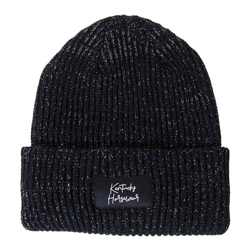 Mütze Beanie Glitzer Schwarz