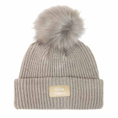 Mütze Beanie Pompom Beige Mütze Beanie Pompom Beige