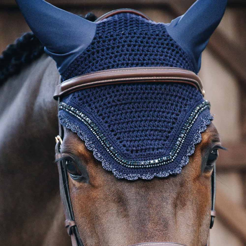 Fliegenhaube Wellington Stein & Perle Marineblau