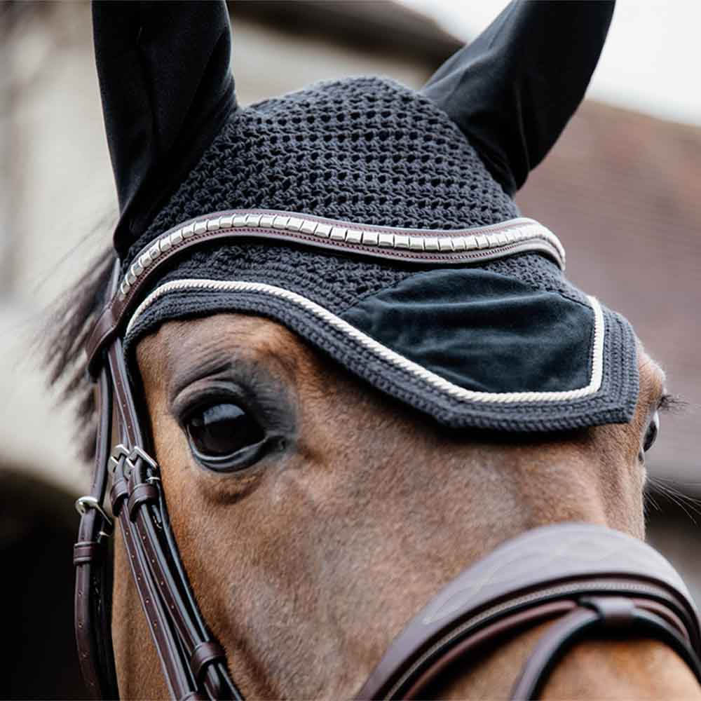 Fliegenhaube Wellington Basic Samt Schwarz