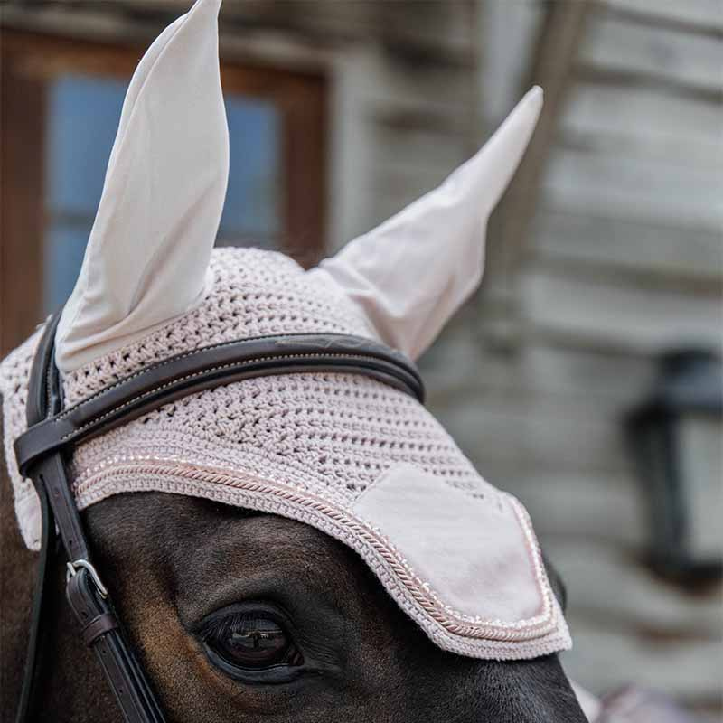 Fliegenhaube Wellington Velvet Pearls Rosa