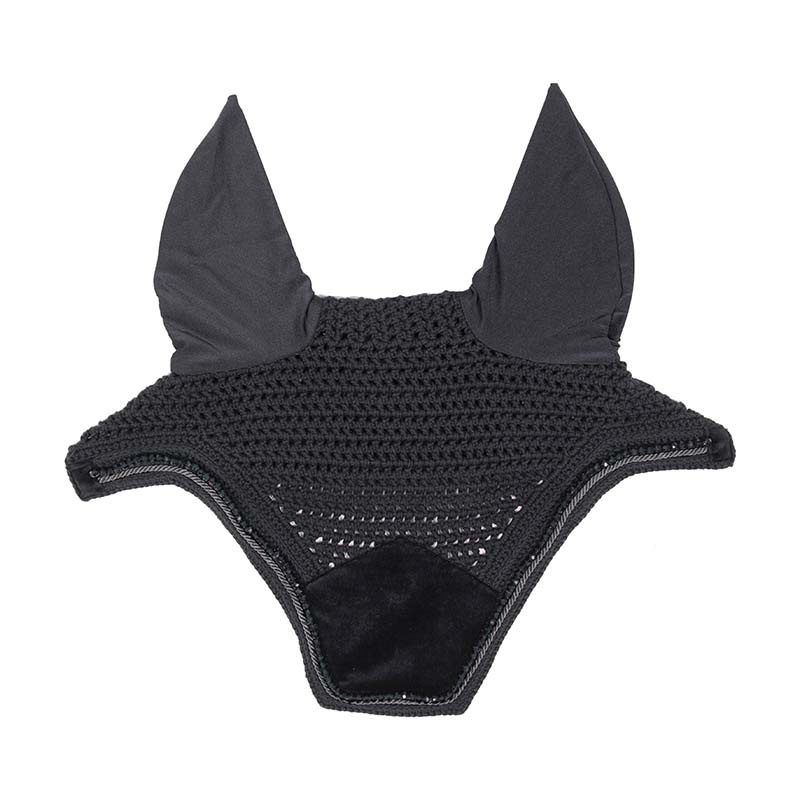 Fliegenhaube Wellington Velvet Pearls Schwarz