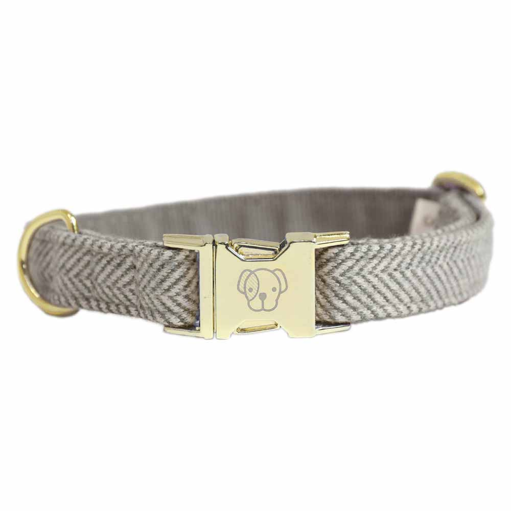 Hundehalsband Wolle Beige