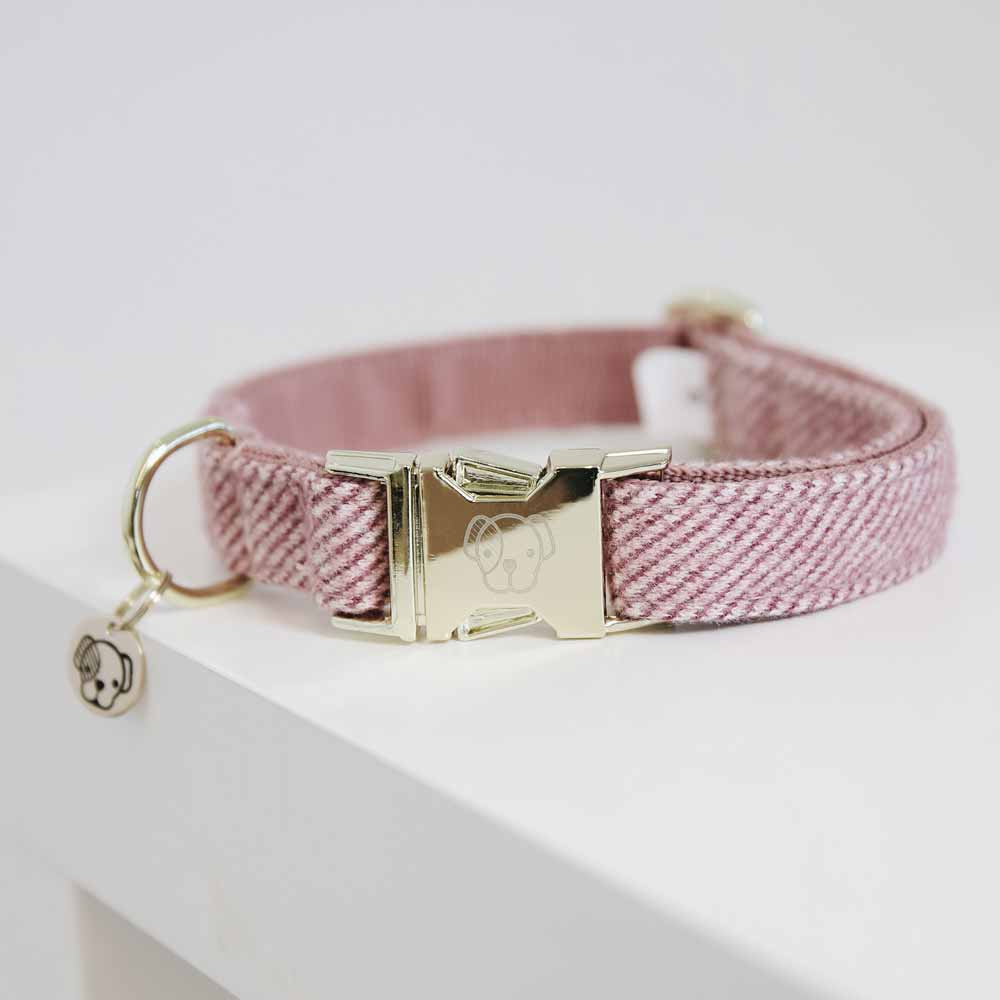 Hundehalsband Wolle Rosa